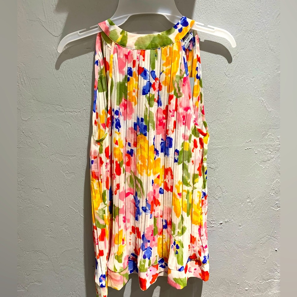 Floral & ivy Sleeveless  Blouse SZ Medium